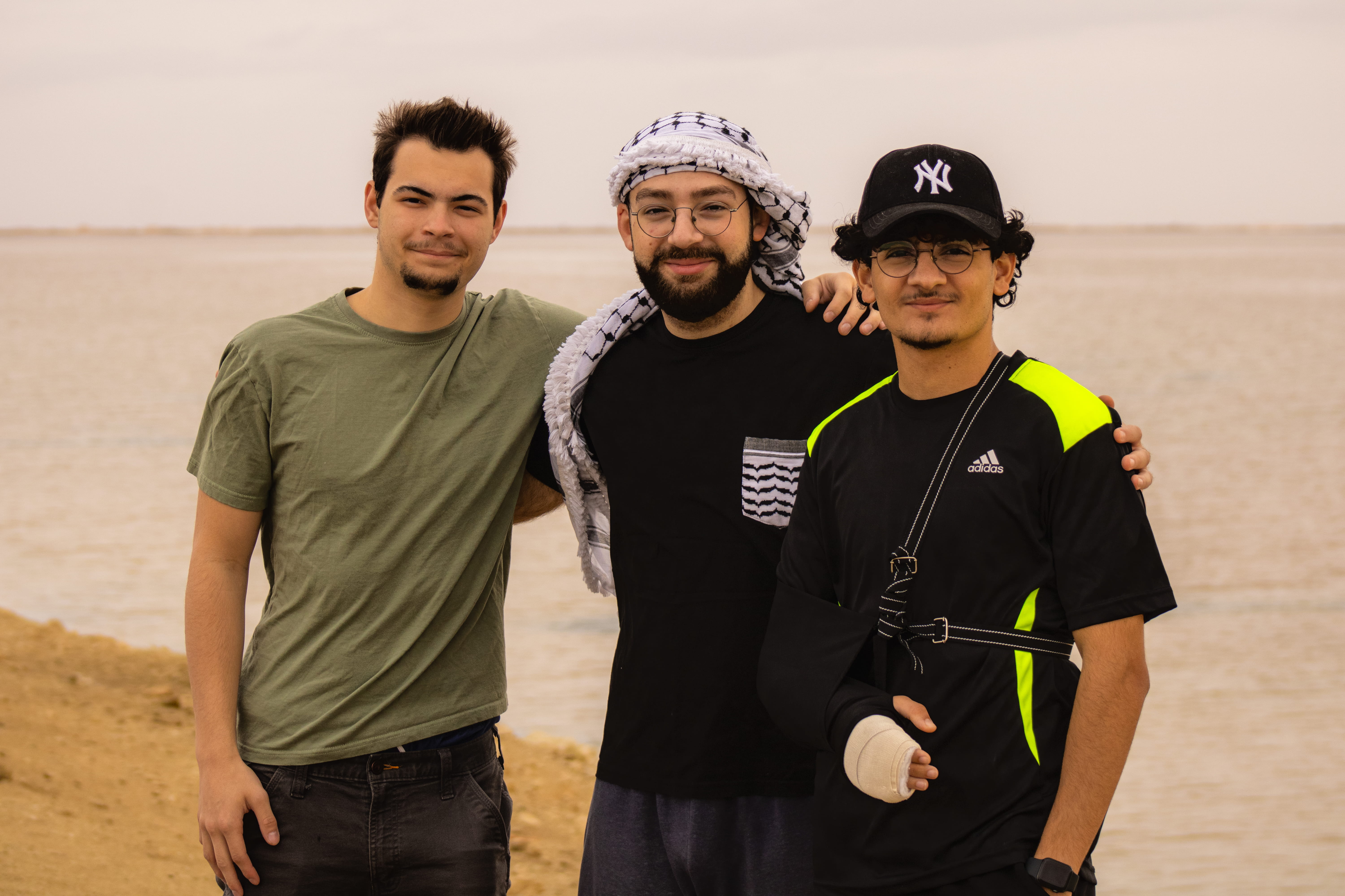 Isaac Dellinger (Author) with friends from Palestine and Libya